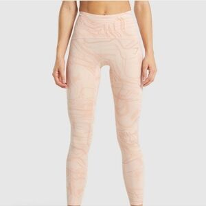 Gymshark Support Leggings in Light Pink Print Sz XSmall - Great Condition